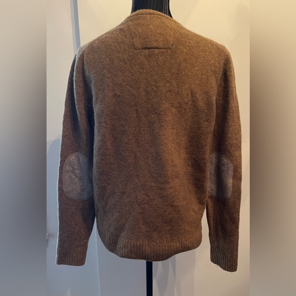Black Brown 1826 Brown Wool Blend Elbow Patched Sweater Size XL - Picture 4 of 10